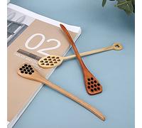 SPYMINNPOO Set di Cucchiaini da caffè e Bastoncini per Mescolare, Design Elegante, Miscelazione di caffè, Latte, tè, Materiale in Legno, 3 Pezzi, Caffetteria a Casa