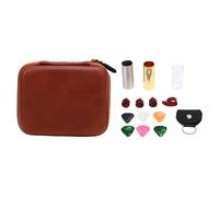 SPYMINNPOO Set di Diapositive per Chitarra, 3 Diapositive 4 Scelte di Dito 6 Picchi di Chitarra con Supporto e Borsa per il Bassing Ukulele
