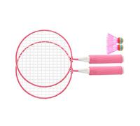 SPYMINNPOO Set di Racchette da Badminton per Bambini, Rete Oversize con Impugnatura Comoda per Bambini con 2 Palline per Principianti (Rosato)