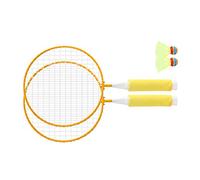 SPYMINNPOO Set di Racchette da Badminton per Bambini, Rete Oversize con Impugnatura Comoda per Bambini con 2 Palline per Principianti (YELLOW)