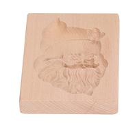 SPYMINNPOO Stampo per Biscotti in Legno Intagliato Bellissimo Timbro per Biscotti in Rilievo per, Pan di, Facile da Pulire, per la Famiglia e gli Amici, Legno di Faggio (Babbo Natale)