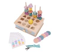 SPYMINNPOO Strere a Forma di Legno Montessori Giocattoli per i più Piccoli Giocattolo di Abbinamento a Forma Geometrica con Colori Vibranti di Apprendimento Precoce Portatile per Bambini di 3+ anni
