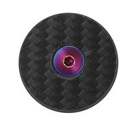 SPYMINNPOO TOOPRE Set di Tappi Superiori per Serie Sterzo in Fibra di Carbonio con Viti in Titanio, Materiale Ad Alta Resistenza 3K per Ciclisti su Strada