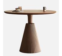 SPYQKHSH Tavolo da pranzo rotondo in legno for 2-4 persone, tavolo da cucina moderno in stile fattoria con base scanalata, for casa, sala da pranzo, cucina, soggiorno(A,60x75cm)
