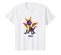 Spyro Purple Adorably Ferocious Dragon Action Pose Maglietta, Bambini, Bianco, 6 Anni