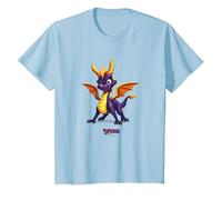 Spyro Purple Adorably Ferocious Dragon Action Pose Maglietta, Bambini, Celeste, 4 Anni