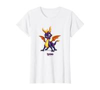 Spyro Purple Adorably Ferocious Dragon Action Pose Maglietta, Donna, Bianco, XS