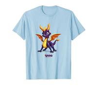Spyro Purple Adorably Ferocious Dragon Action Pose Maglietta, Uomo, Celeste, L