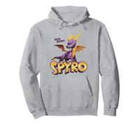 Spyro Sick Burn Vintage Purple Dragon with Logo Video Game Felpa con Cappuccio