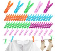 Spyrtb 50 Pz Mollette da bucato, Mollette per Bucato Antisegno, antivento e antiscivolo, forte forza di serraggio, mollette antiscivolo per stendibiancheria o appendiabiti (5 Colori)
