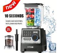 SPZTJK Tritaghiaccio, Mixer da Cucina con Motore da 1500 Watt, Capacità 2 Litri, Mixer da Tavolo Professionale per Tritare Ghiaccio e Bevande Ghiacciate (Nero), Frullati, Gelato