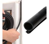 SQAQS 10m Door Window Seal Guarnizione Ricambio Gomma, O-Tipo Nastro Sigillante Autoadesivo, Adatto per Spazi Entro 5-7mm, Autoadesivo Impermeabile Gomma Nastro Protezione, Striscia di Tenuta(Nero)