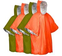 SQAQS 4 pezzi Poncho di Sopravvivenza di Emergenza, Poncho Survival di Emergenza, Coperte di Emergenza, Riflettente Coperta, forniture di Emergenza per Attività All'Aperto, 100 x 120 cm
