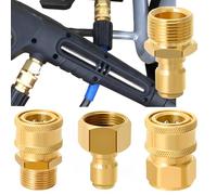 SQAQS 4pcs Idropulitrice ad Alta Pressione Raccordo Rapido, Rame metallico, Adattatore M22-15MM, Adattatore per tubo rapido per sch Quick Connect, Connect Tubo Flessibile Compatibile Inserto