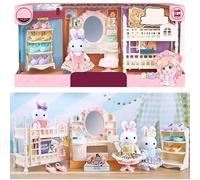 SQAQS Casa Delle Bambole, Playset Casa Delle Bambole, Dollhouse con Accessori e Mobili Inclusi, Regalo per Bambini da 3+ Anni, Little Rabbit Doll House, Casa dei Sogni con Bambola (camera da letto)