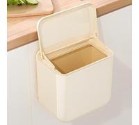 SQAQS Cestini da Cucina a Parete, Risparmia Spazio, Waste Caddy con Coperchio, Piccolo Cestino Interno, Porta dell'armadio della Cucina Sotto la Spazzatura di Plastica del Lavandino (Bianco Latte)