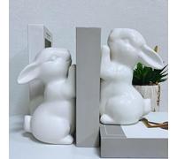 SQAQS Coppia di fermalibri resistenti di Banksy, colore: bianco