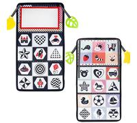 SQAQS Giochi Montessori Neonato, 2 Gengive Piatte, Giocattoli Specchio per Bambini con Libri Sensoriali, Giochi Neonato, Libri di Stoffa con Specchio per Bambini, Neonato per 0-12 Mesi (pattern)