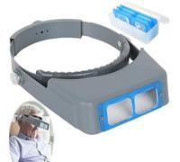 SQAQS Lente D'ingrandimento ad Archetto, Occhiali con Lente di Ingrandimento Professionali, Mani Libere e 8 Lenti Rimovibili per Lavori Lettura, Artigianato, Riparazione (1.5X, 2X, 2.5X, 3.5X)