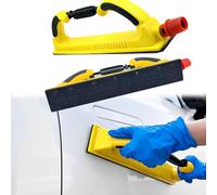 SQAQS Mano di Spinta, Può Essere Aspirato, Regolabile e Curvo Levigatrice Manuale per Strisce di Levigatura 400*70 mm, a Mano per Legno, Pareti e Automotive, Flessibile Regolabile (Giallo)