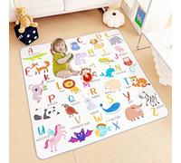 SQAQS Tappeto Gioco Bambini Gattonamento, 130 * 133 cm, Tappeto Pieghevole Bambini Struttura a Quattro Strati, Tappeti Gioco per Bambini Splat Mat Portatile, Lavabile Impermeabile (lettera)