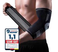 SQAUT Tutore per gomito, 1 pezzo per gomito da uomo e da donna, per sport, gomito del tennista e braccio del golfista, supporto per gomiti con , cintura in , supporto per gomiti (nero L)
