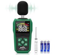 SQECH Fonometro, Misuratore Decibel con Schermo Retroilluminato a Colori, Misuratore di Rumore con Ponderazione A/C, Unità dB/SONE, Risposta FAST/SLOW, Max/Min,Intervallo 30-130 dB, per Casa/Ufficio