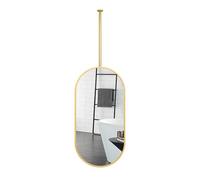 SQELERON Specchio Ovale da soffitto, Un Elemento Decorativo Minimalista per la Parete del Bagno o per Il Trucco, Adatto per l'arredamento di Hotel e Appartamenti (Oro, 40x70 cm)