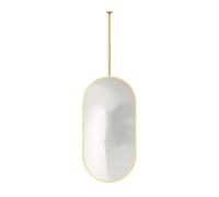 SQELERON Specchio Ovale sospeso a soffitto, Ideale per rasatura e Trucco in Hotel e Appartamenti, con Cornice Decorativa in Metallo (Oro, 50x80 cm)