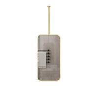 SQELERON Specchio Rettangolare da soffitto, Specchio da Bagno sospeso, Montaggio a Parete con Cornice in Metallo, Adatto per l'arredamento di Hotel e Appartamenti (Oro, 40x70 cm)