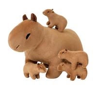 SQEQE Capybara Mommy Plush with 4 Cute Babies Capybara Stuffed Animals Super Soft Capybara Plushie Stuffed Cotton Plushies Animal Toy Gift