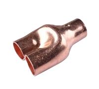 SQGGMOAUSC 1/4" 3/8" 1/2" 8 16 19 22 25 28,6-42 mm ID Equal Reducer Y-Shaped 3 Way Splitter Copper End Feed Saldatura Raccordo Condizionatore d'aria (19 x 19 x 19 mm)