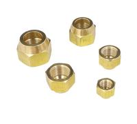SQGGMOAUSC 1PC 45 gradi SAE-Standard Fit 1/4" 5/16" 3/8" 1/2" 3/4" 7/8" tubo OD svasato ottone dado raccordo adattatore condizionatore d'aria (forgiato 6,35 mm 15 g)