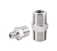 SQGGMOAUSC 1pc NPT BSP Filettatura maschio metrica 304 in acciaio inox ad alta pressione capezzolo raccordo adattatore accoppiatore (BSPP1I8)