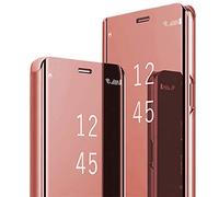 sqgylgl Custodia per Samsung A56 5G Cover Clear View Specchio Galaxy A56 Standing Cover Flip Case Smart Mirror Magnetic con Flip Shell Protective Cover per Samsung Galaxy A56 5G (Oro rosa)