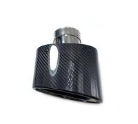 SQIFBA Auto Accessori 1 Pz Ugello per Tubo di Scarico Punta Marmitta per Auto Punta Inclinabile Universale in Acciaio Nero Ovale 150mm Terminale Scarico Auto(48 in -150 out)