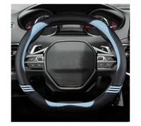 SQIFBA Coprivolante Auto per Peugeot 208 per E208 2020 2021 2022 Coprivolante per Auto Fibra di Carbonio + Pelle PU Moda Antiscivolo Accessori per Auto Protezione Custodia Volante(Blu)