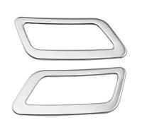 SQIFBA Interni Auto Copertura per Presa d'Aria per Nissan per Qashqai J11 per Dualis 2 2016-2022 per X-Trail T32 2014-2020 LHD Aria Condizionata Vent Trim Adesivo Decorazioni Auto(Stainless Silver)