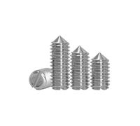 SQING 10-50 pezzi GB71 in acciaio inossidabile con testa a taglio e punta conica, viti senza testa M1.6 M2 M2.5 M3 M4 M5 M6 M8 M10(25mm,M4 50PCS)