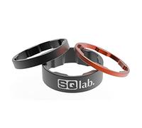 SQlab, Set di distanziali in Alluminio Unisex-Adult, Nero-Rosso, 1 1/8" 2,5-5-10 mm