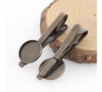 SQMSK 16-20MM 10 pz Fermagli per Capelli in Metallo Dorato Vassoio Mollette per Capelli Vassoio per Capelli Forcine con Vassoio Vuoto Cornice Rotonda Impostazioni Vassoi per Forcina per Capelli Fai da