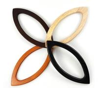 SQMSK 2 Pezzi Esterno 20*9.5 CM Borsa in Legno a Forma Rotonda Piatta Borsa con Manico per Borsa Manici per Borsa in Legno Maniglie per Borsa in Legno per Manici per Borse Tote Fai da Te Artigianali