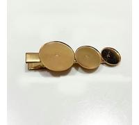 SQMSK 3.5-7CM 5 pz Fermagli per Capelli in Metallo Dorato Vassoio Mollette per Capelli Vassoio Forcine per Capelli con Vassoio Vuoto Cornice Rotonda Impostazioni Vassoi per Forcina per Capelli Fai da