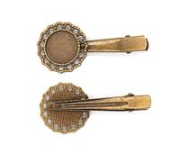SQMSK 40MM Clip 50 Pezzi Fermagli Per Capelli In Metallo Vassoio Mollette Per Capelli Vassoio Perni Per Capelli Con Vassoio Vuoto Cornice Rotonda Impostazioni Vassoi per Forcina Fai Da Te