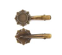 SQMSK 40MM Clip 50 Pezzi Fermagli Per Capelli In Metallo Vassoio Mollette Per Capelli Vassoio Perni Per Capelli Con Vassoio Vuoto Cornice Rotonda Impostazioni Vassoi per Forcina Fai Da Te