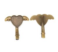 SQMSK 40MM Clip 50 Pezzi Fermagli Per Capelli In Metallo Vassoio Mollette Per Capelli Vassoio Perni Per Capelli Con Vassoio Vuoto Cornice Rotonda Impostazioni Vassoi per Forcina Fai Da Te