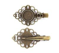 SQMSK 40MM Clip 50 Pezzi Fermagli Per Capelli In Metallo Vassoio Mollette Per Capelli Vassoio Perni Per Capelli Con Vassoio Vuoto Cornice Rotonda Impostazioni Vassoi per Forcina Fai Da Te