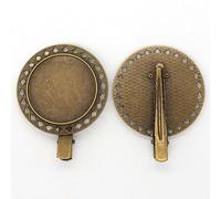 SQMSK 40MM Clip 50 Pezzi Fermagli Per Capelli In Metallo Vassoio Mollette Per Capelli Vassoio Perni Per Capelli Con Vassoio Vuoto Cornice Rotonda Impostazioni Vassoi per Forcina Fai Da Te