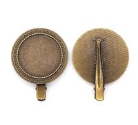 SQMSK 40MM Clip 50 Pezzi Fermagli Per Capelli In Metallo Vassoio Mollette Per Capelli Vassoio Perni Per Capelli Con Vassoio Vuoto Cornice Rotonda Impostazioni Vassoi per Forcina Fai Da Te