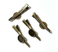 SQMSK 45 * 20MM 10 pz Argento Metallo Fermagli Per Capelli Vassoio Mollette Per Capelli Vassoio Capelli Bobby Pin Con Vassoio Vuoto Rotondo Lunetta Impostazioni Vassoi per Capelli Pin